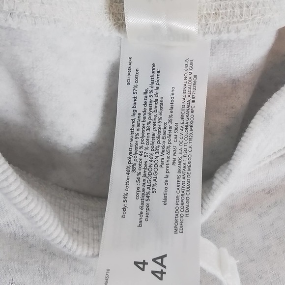 Oshkosh Fleece Lined Jogger Girls Size 4 in Heather Grey w/ Silver‎ Stars - Picture 9 of 12